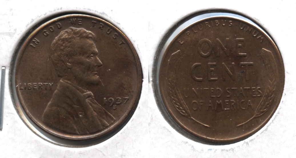 1937-S Lincoln Cent MS-63 Brown #b