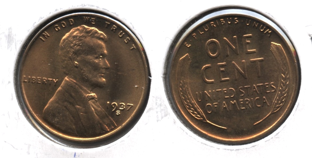 1937-S Lincoln Cent MS-63 Red