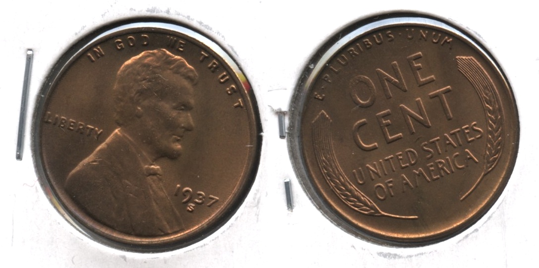 1937-S Lincoln Cent MS-64 Red Brown