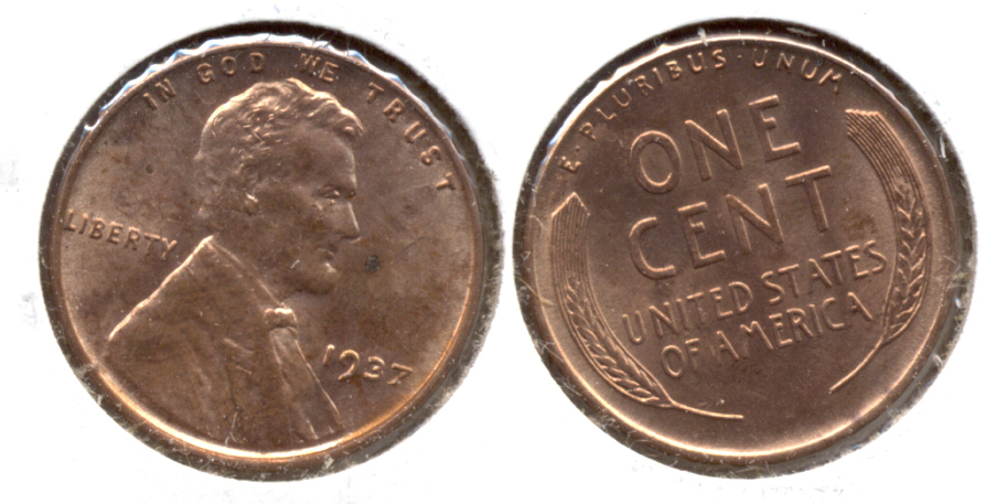 1937 Lincoln Cent MS-60 Red