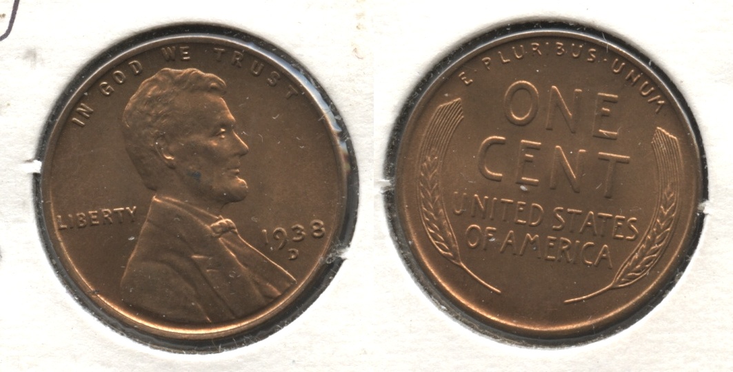 1938-D Lincoln Cent MS-62 Red