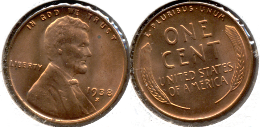 1938-S Lincoln Cent MS-61 Red