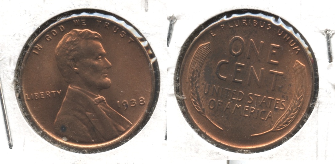 1938 Lincoln Cent MS-60 Red