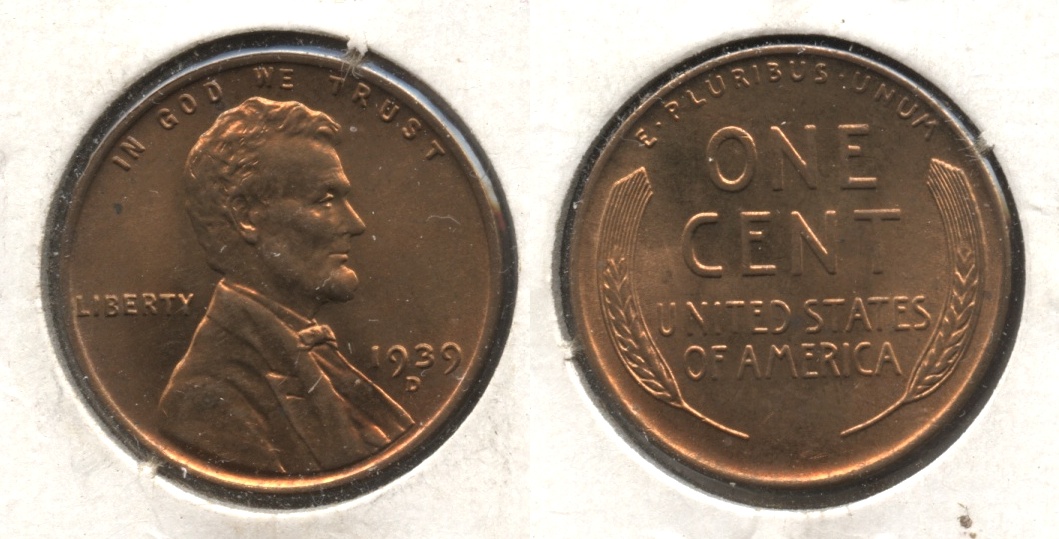 1939-D Lincoln Cent MS-61 Red