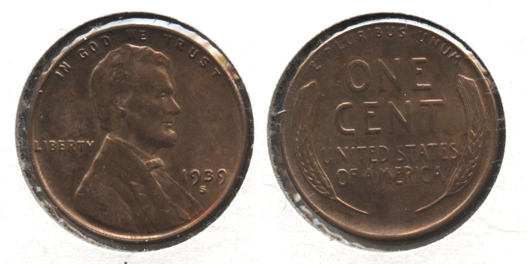 1939-S Lincoln Cent MS-60 Brown