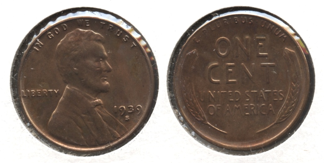 1939-S Lincoln Cent MS-60 Brown #a