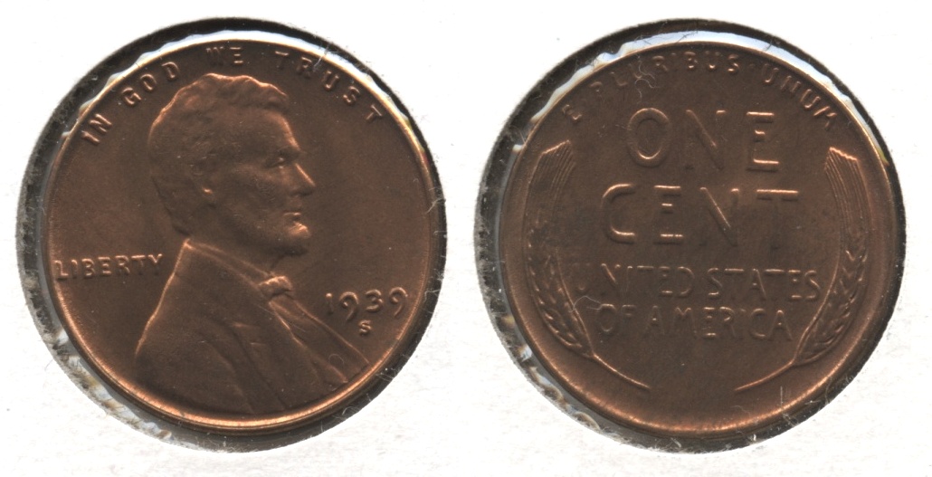 1939-S Lincoln Cent MS-60 Red Brown
