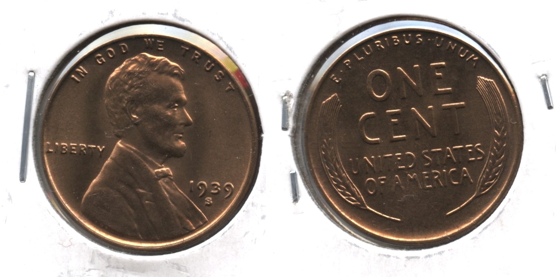 1939-S Lincoln Cent MS-60 Red