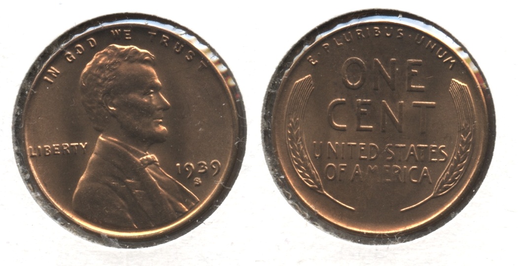 1939-S Lincoln Cent MS-60 Red #g