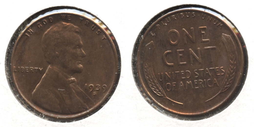 1939-S Lincoln Cent MS-61 Brown