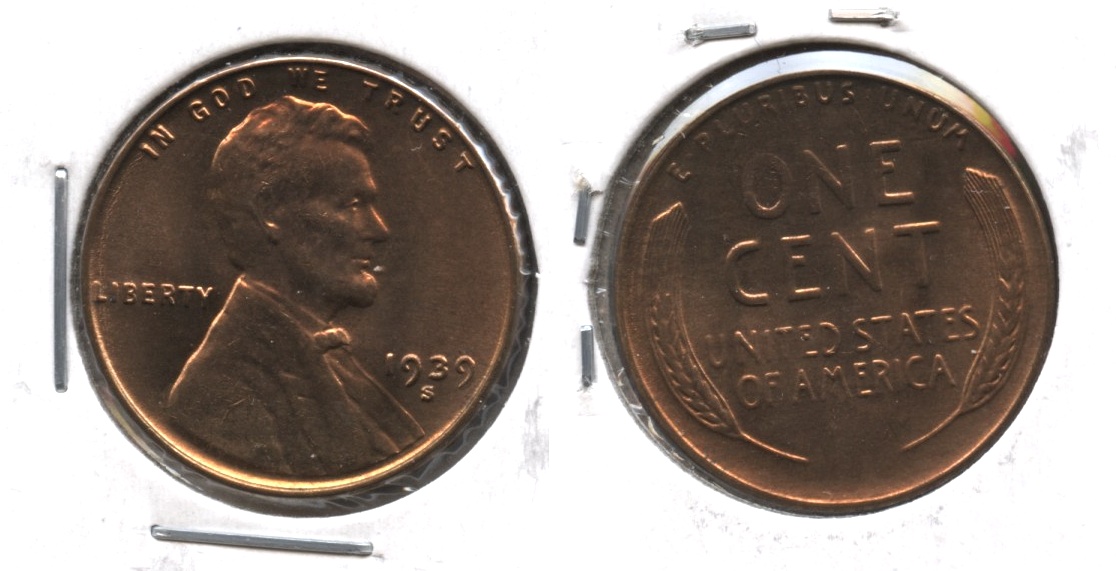 1939-S Lincoln Cent MS-61 Red Brown