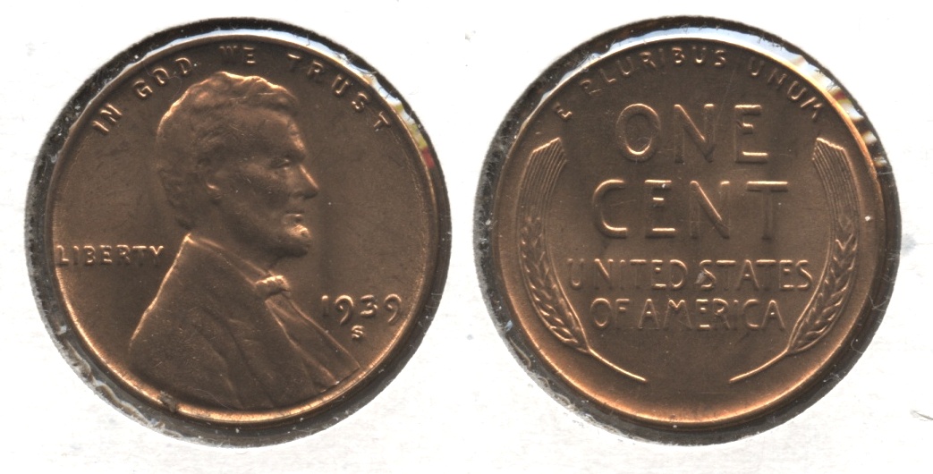 1939-S Lincoln Cent MS-61 Red #g