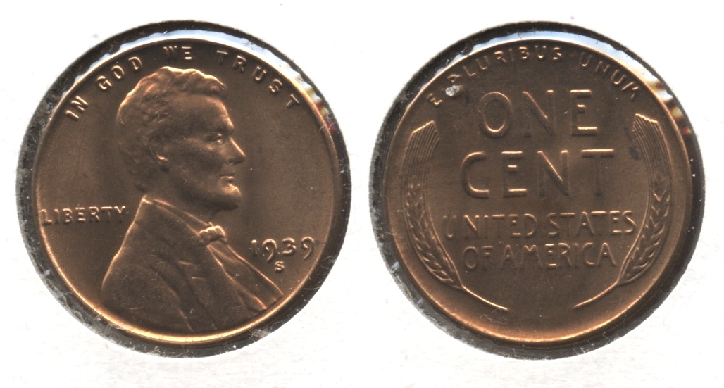 1939-S Lincoln Cent MS-61 Red #j