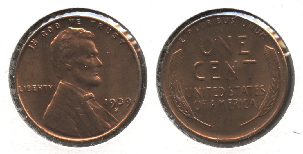 1939-S Lincoln Cent MS-61 Red #l