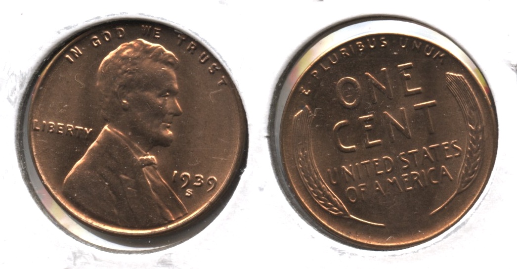 1939-S Lincoln Cent MS-62 Red #b