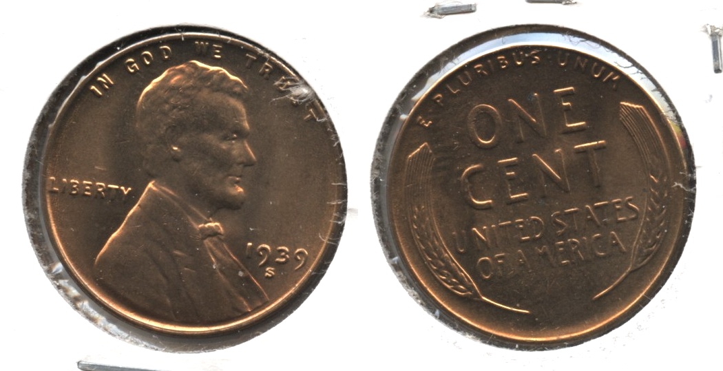 1939-S Lincoln Cent MS-62 Red #e