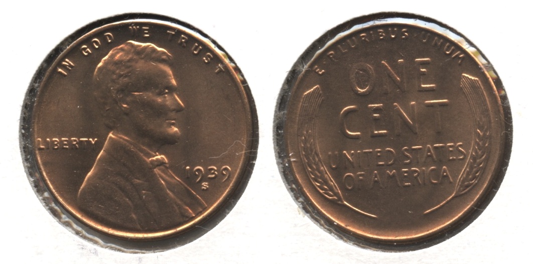 1939-S Lincoln Cent MS-62 Red #k