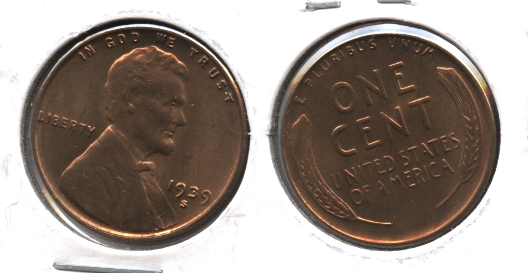 1939-S Lincoln Cent MS-63 Red Brown