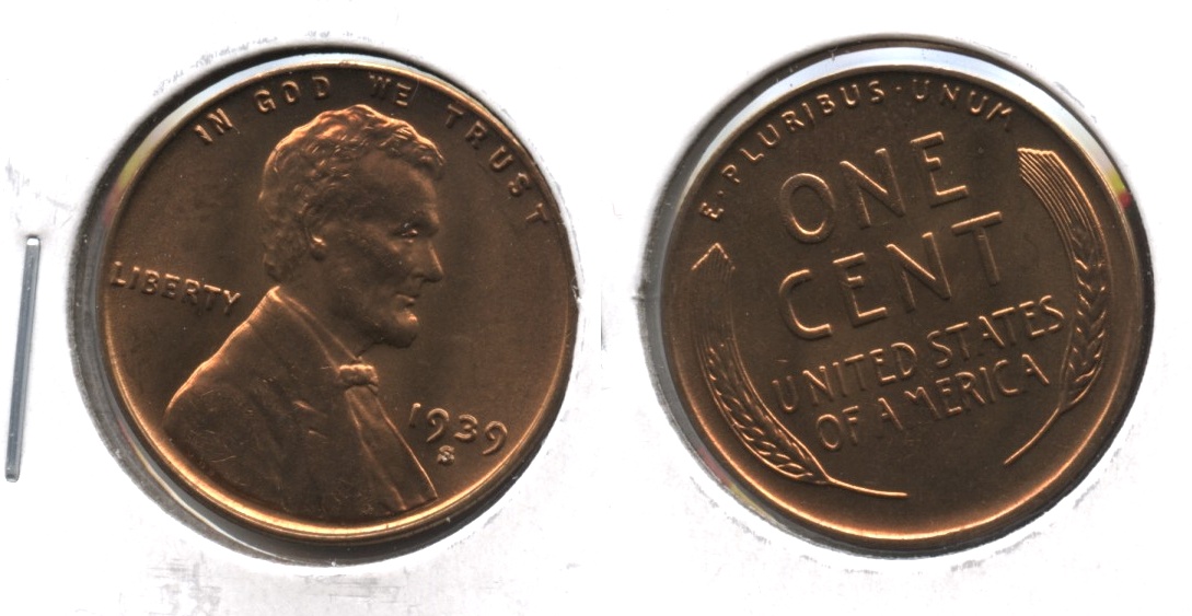 1939-S Lincoln Cent MS-63 Red Brown #a