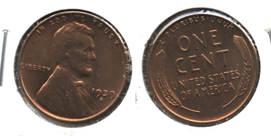 1939-S Lincoln Cent MS-63 Red Brown #d