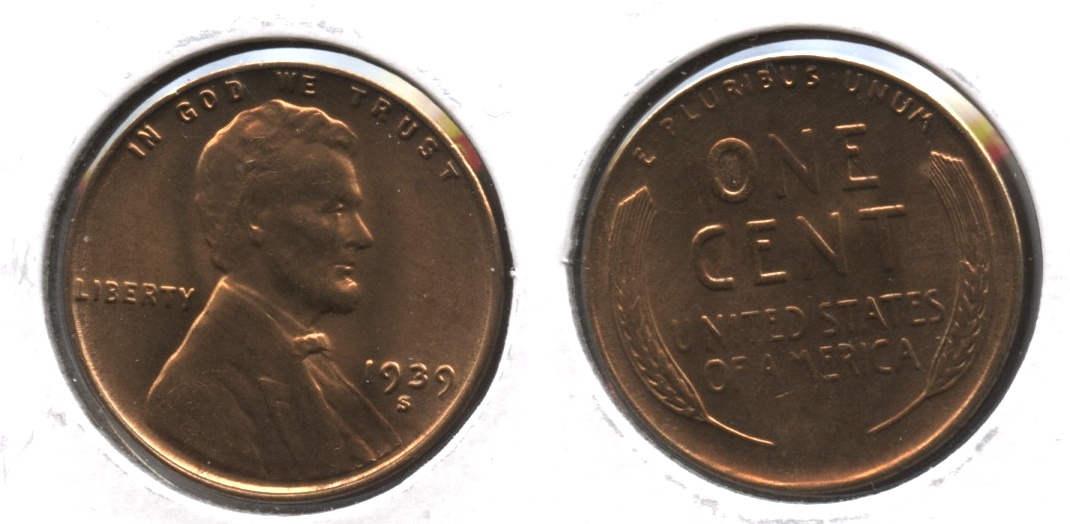 1939-S Lincoln Cent MS-63 Red Brown #i