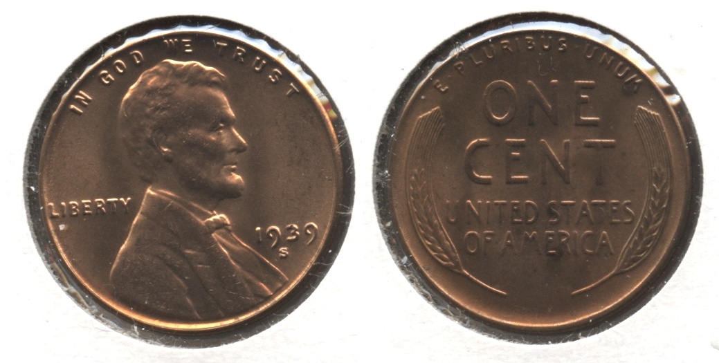 1939-S Lincoln Cent MS-63 Red Brown #j