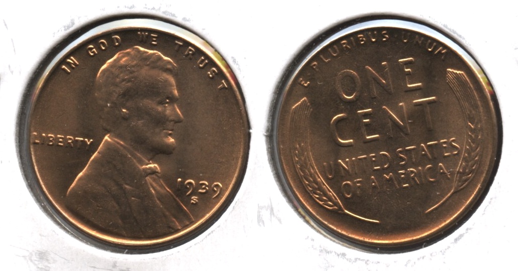 1939-S Lincoln Cent MS-63 Red #a