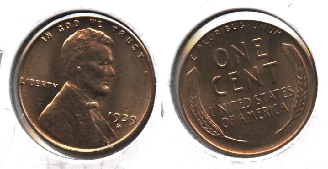 1939-S Lincoln Cent MS-63 Red #c