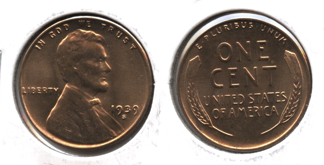 1939-S Lincoln Cent MS-63 Red #d