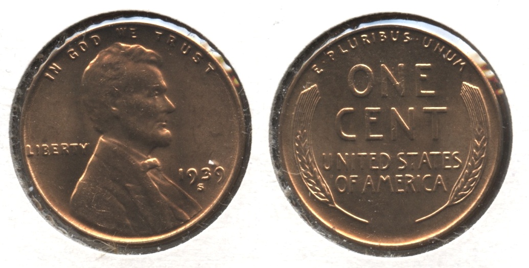 1939-S Lincoln Cent MS-63 Red #l