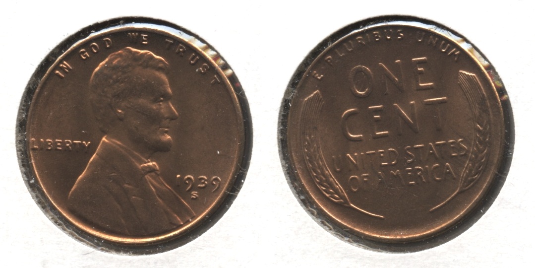 1939-S Lincoln Cent MS-63 Red #m