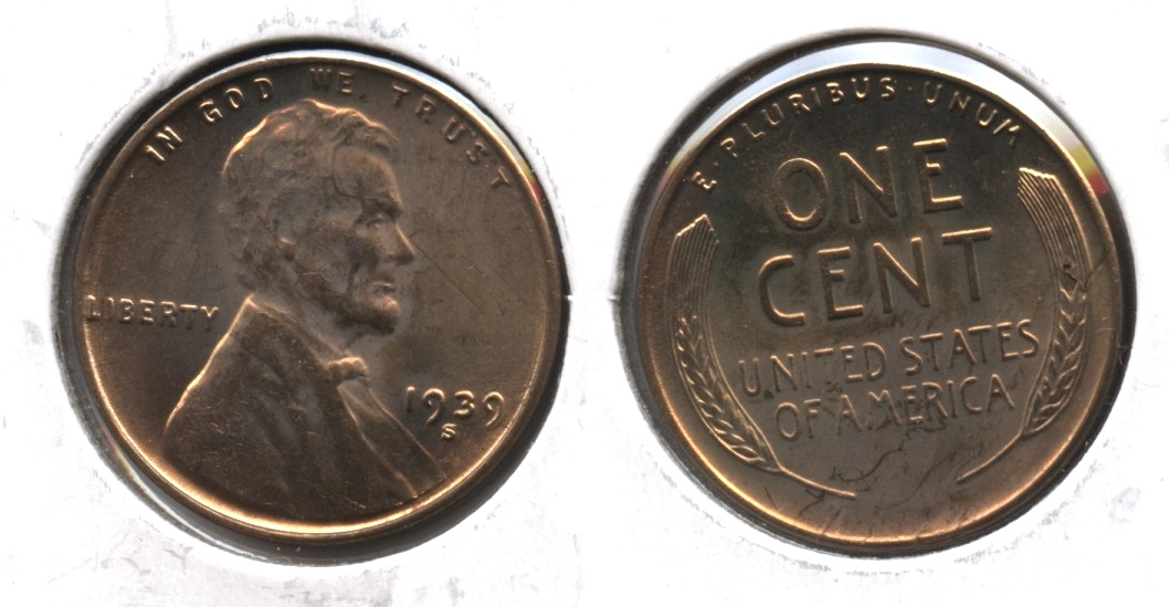 1939-S Lincoln Cent MS-64 Red Brown