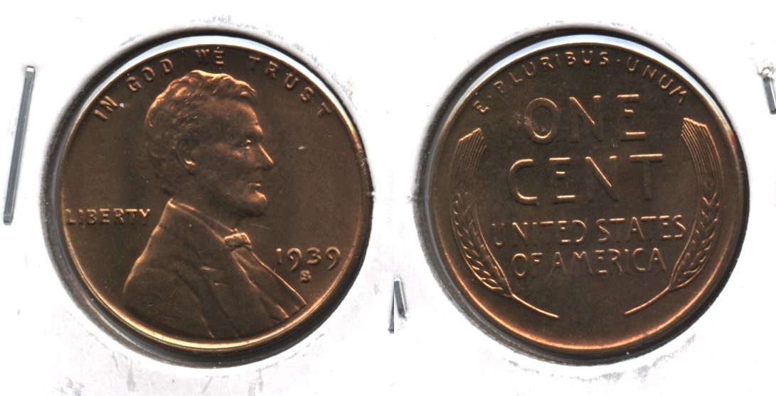 1939-S Lincoln Cent MS-64 Red Brown #a