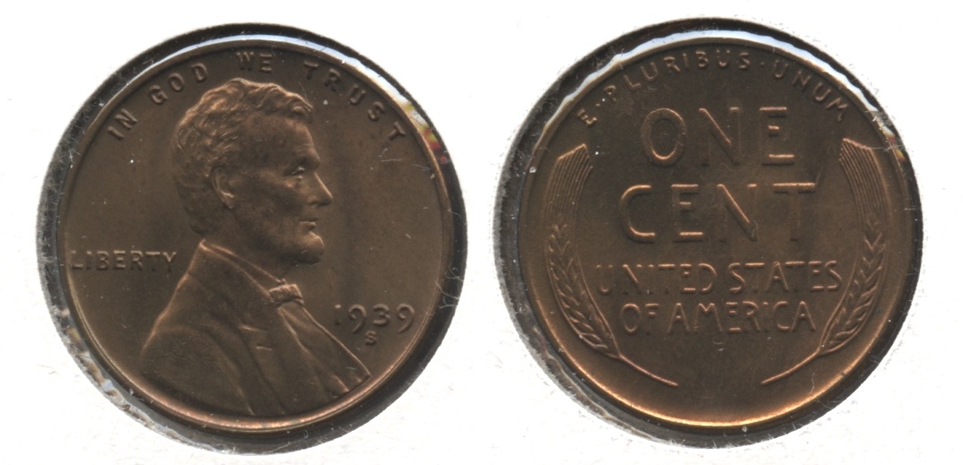 1939-S Lincoln Cent MS-64 Red Brown #c