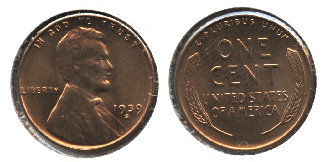 1939-S Lincoln Cent MS-64 Red #c