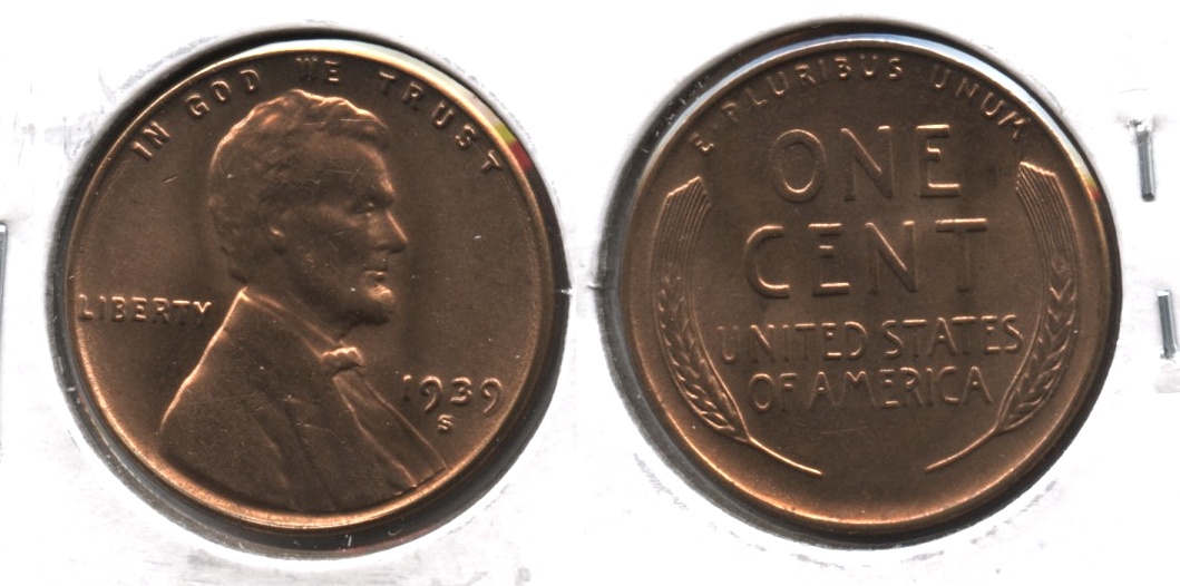 1939-S Lincoln Cent MS-64 Red #d