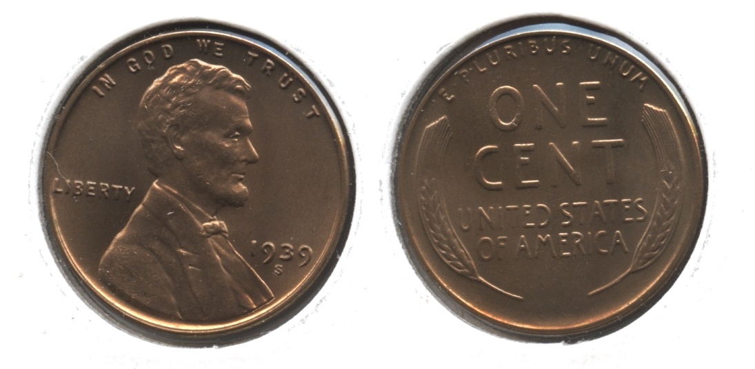 1939-S Lincoln Cent MS-65 Red Brown