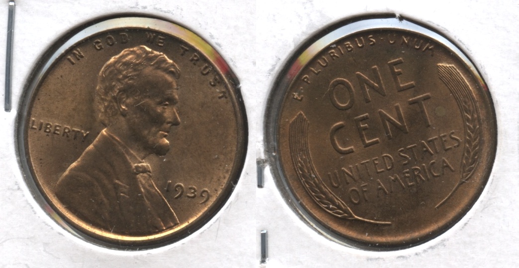 1939 Lincoln Cent MS-60 Red Brown