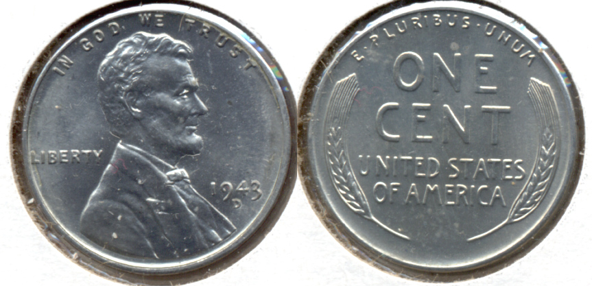 1943-D Lincoln Steel Cent MS-62