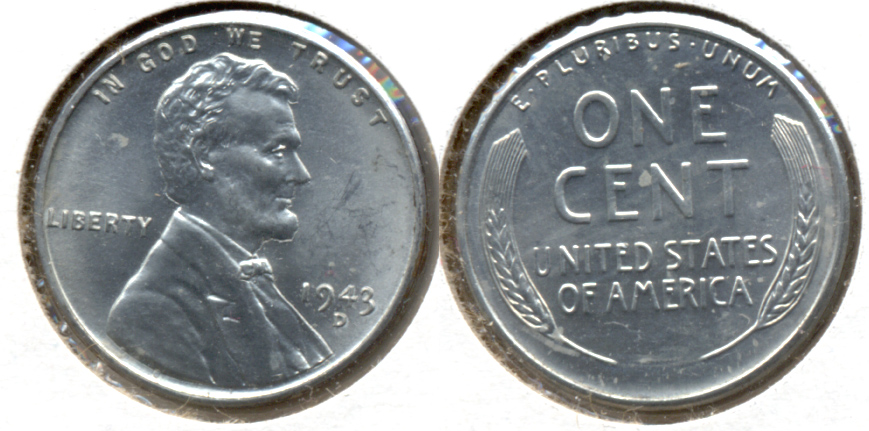 1943-D Lincoln Steel Cent MS-62 a