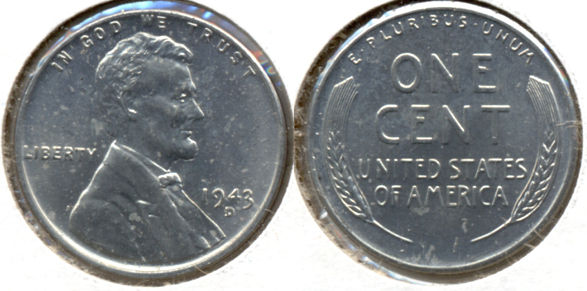 1943-D Lincoln Steel Cent MS-62 e