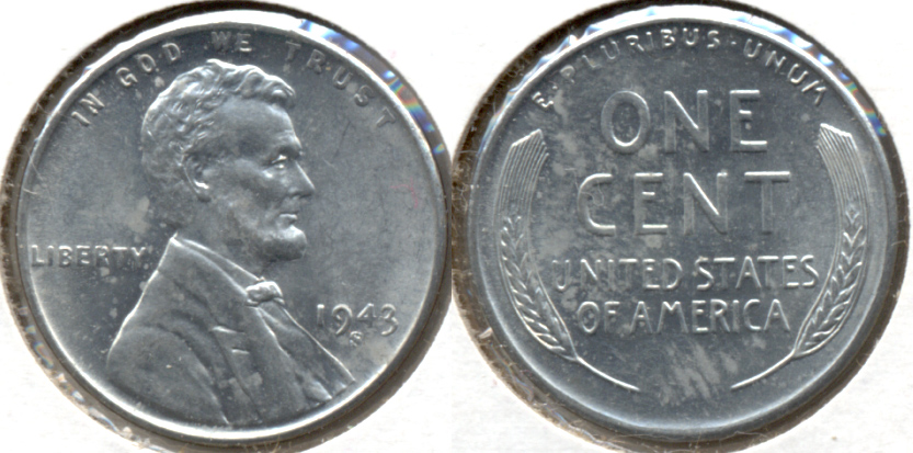 1943-S Lincoln Steel Cent MS-62 a