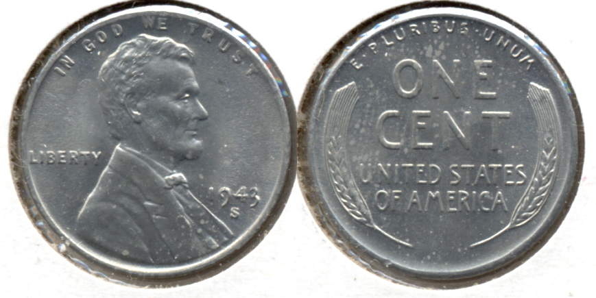 1943-S Lincoln Steel Cent MS-62 b