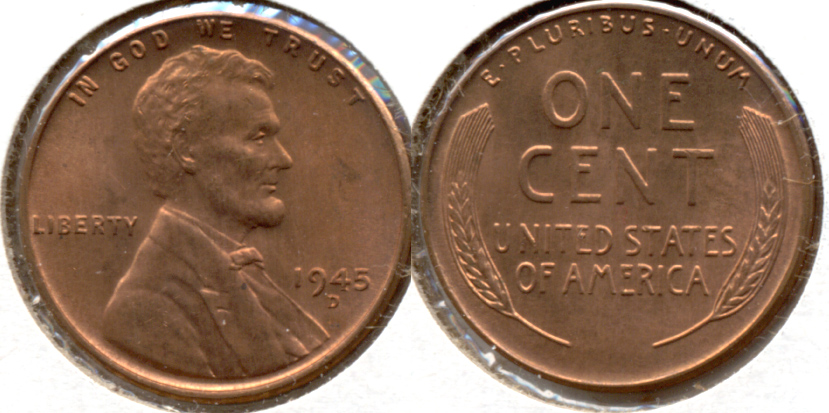 1945-D Lincoln Cent MS-62 Red
