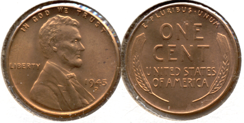 1945-D Lincoln Cent MS-62 Red b