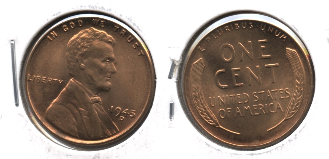 1945-D Lincoln Cent MS-62 Red #i