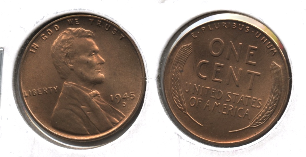 1945-D Lincoln Cent MS-63 Red Brown
