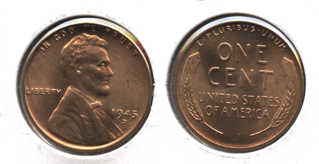 1945-D Lincoln Cent MS-63 Red