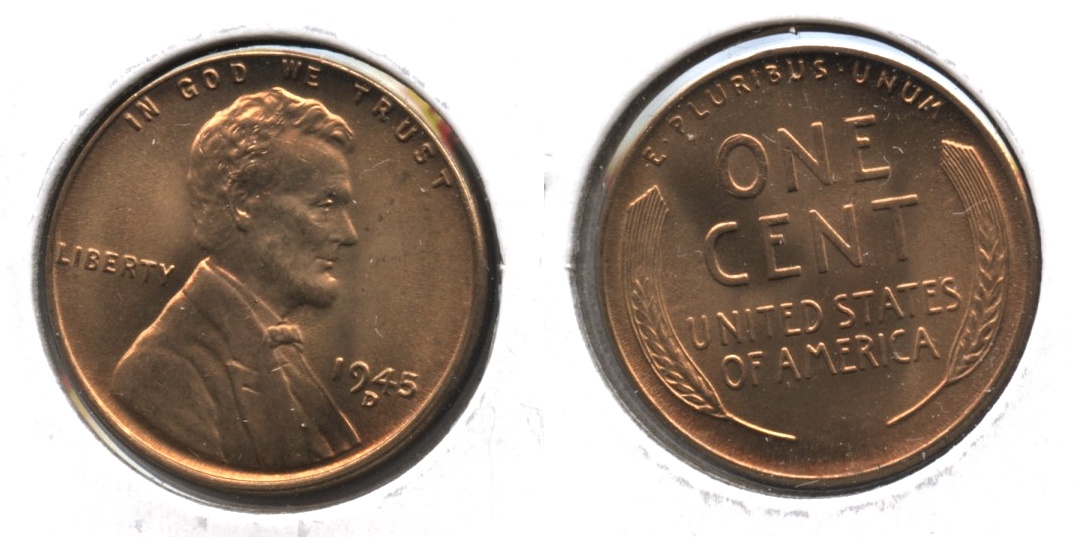 1945-D Lincoln Cent MS-63 Red #a