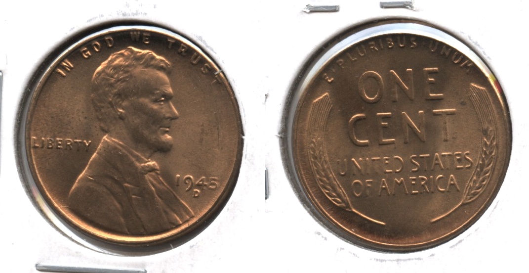 1945-D Lincoln Cent MS-63 Red #b